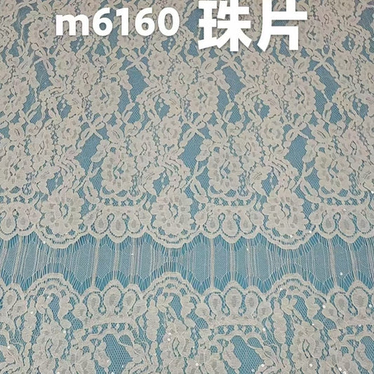 freedombeauty|Brocade Cotton Thread Eyelash Fabric Lace Sequin Embroidery Clothing Mesh Children's Skirt Underwear Lace High-end Skirt Jacquard