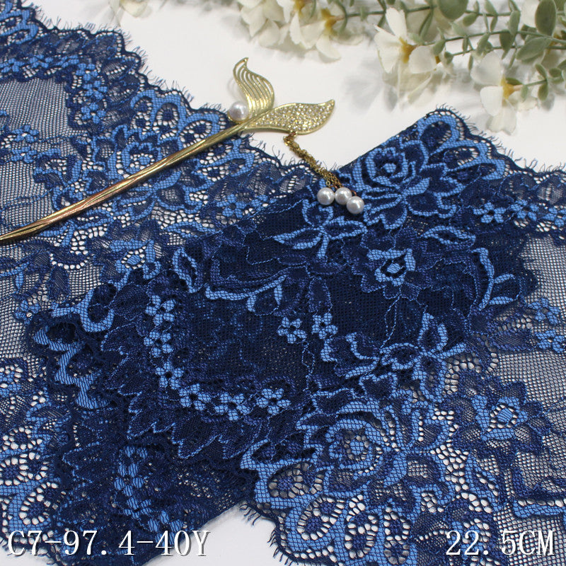 freedombeauty|Two-tone Double-sided Wavy Retro Elastic Eyelash Lace Trim Performance Costume Curtain 19cm Lace Trim Accessories