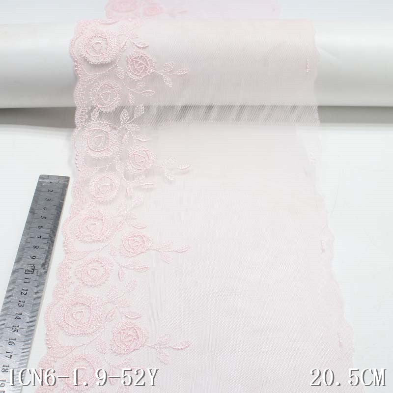 【1pack】-freedombeauty|Three-Color Mesh Polyester Ribbon Trumpet Flower Embroidery Trim Accessories Curtain Underwear Hair Accessories Trim