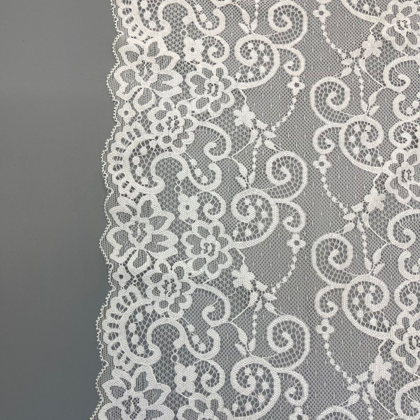 freedombeauty|22CM White Elastic Hollow Lace Trim Nylon Wedding Dress Accessories Decorative Lace