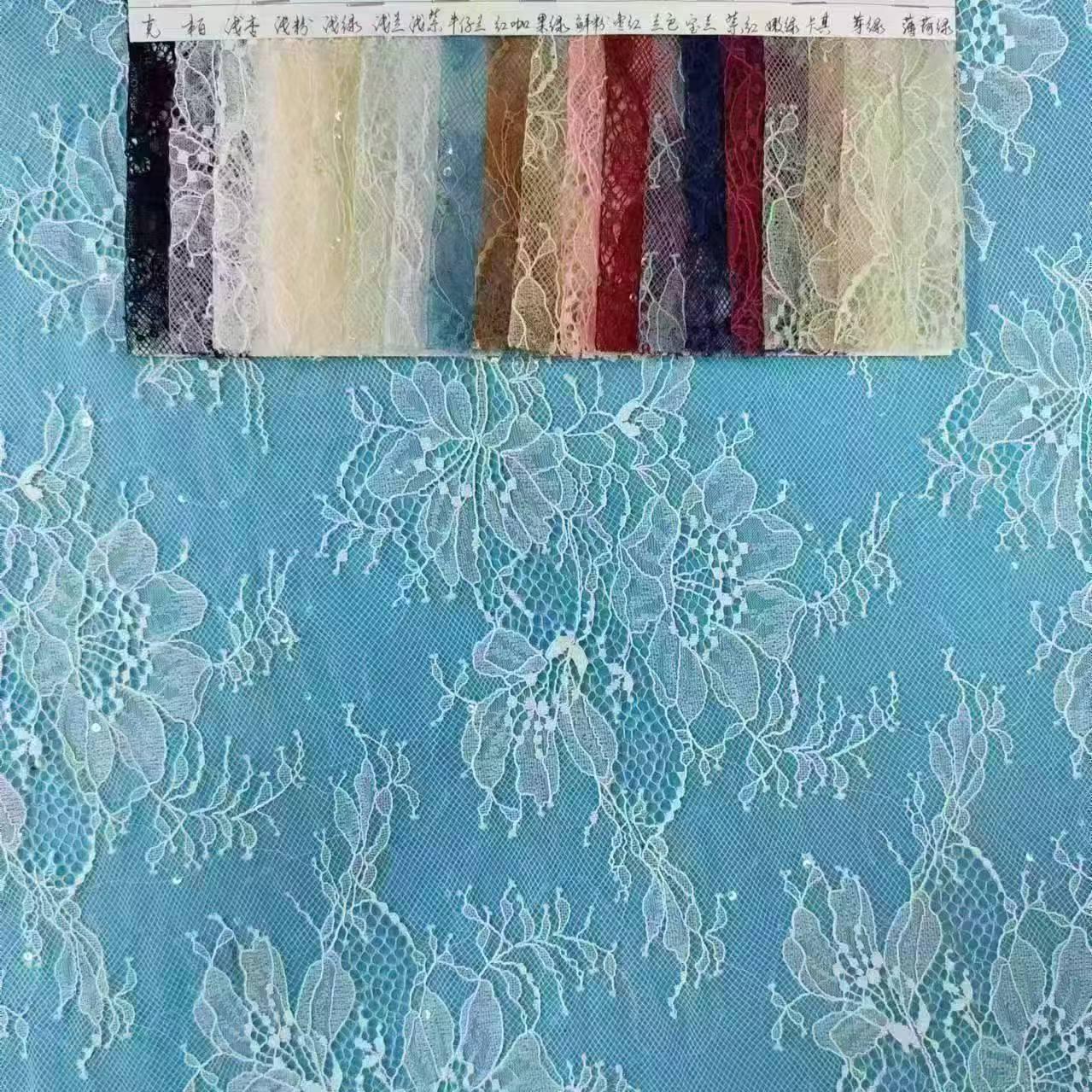 freedombeauty|Sequin Brocade Polyester Lace Fabric Full Width Non-Elastic Lace Fabric Fashion Clothing Lace Accessories Lace Fabric In Stock