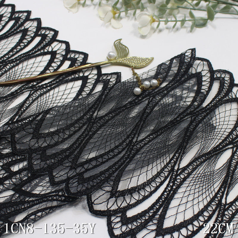 【1pack】-Freedombeauty | Two-Tone Classic Mobius Strip Mesh Embroidery Lace 21cm Clothing Home Textile Lace Accessories