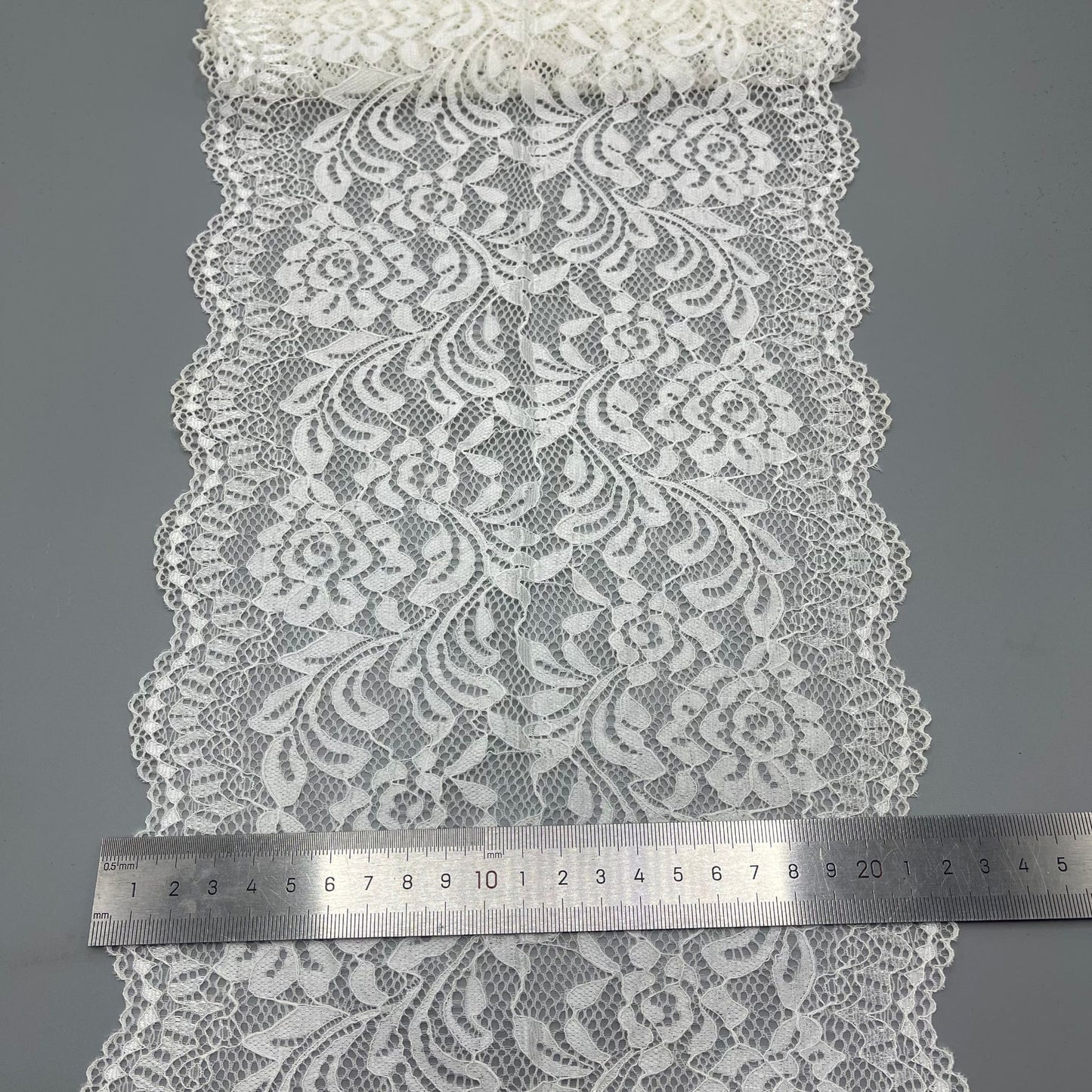 freedombeauty|21CM Hollow White Elastic Lace Trim Nylon Wedding Dress Accessories Decorative Lace DIY Making