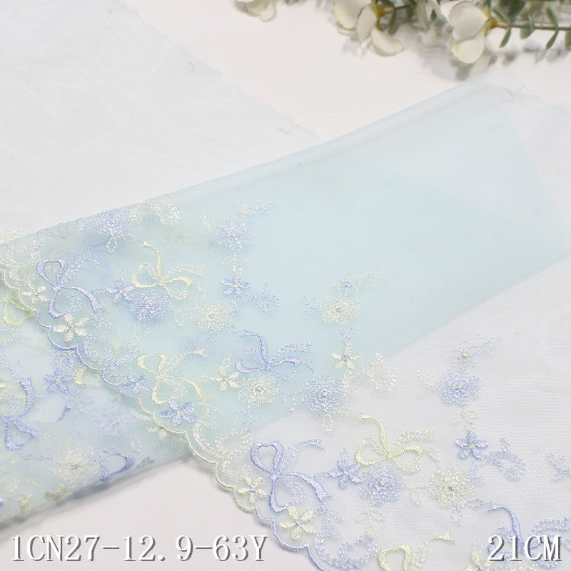 【1pack】-freedombeauty|Ins Cute Single-Sided Color-Block Exquisite Bowknot Small Flower Embroidery Lolita Dress Trim