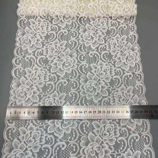 freedombeauty|31CM Elastic Hollow Lace Trim DIY Wedding Dress Garment Lingerie Accessories Home Textile Fabric