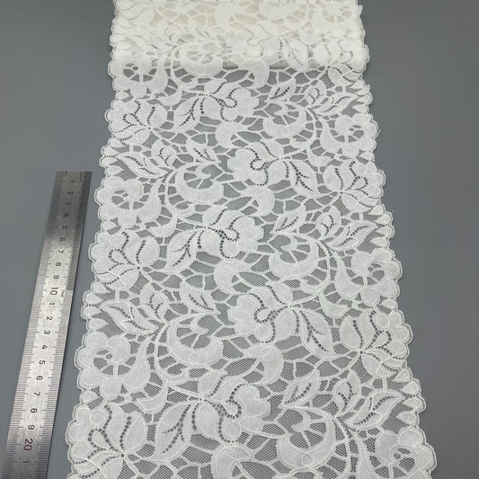 freedombeauty|22cm In Stock Direct Sale Nylon Spandex Lace Fabric for Women's Dresses and Children's Clothing Lace Trim Fabric
