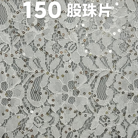 freedombeauty|Brocade Cotton Sequin Thread Sequin Lace Fabric Flower Lace Fabric Wedding Dress Women's Dress Lace Accessories