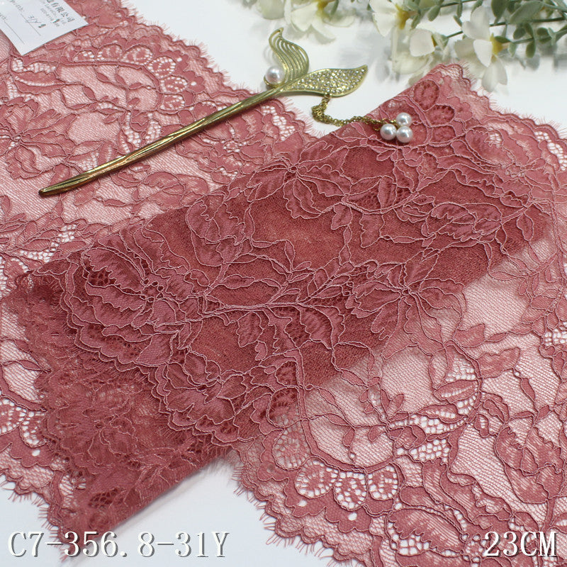 freedombeauty|Two-tone Braided Ancient Style Wavy Flower Elastic Eyelash Lace Trim for Lingerie and Curtain Lace Accessories