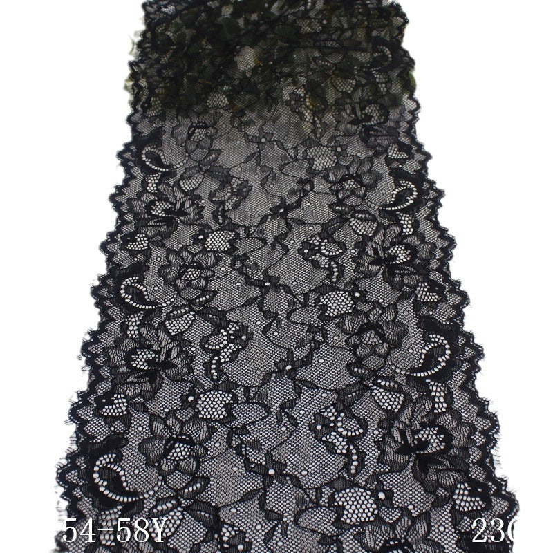 freedombeauty|Black Full Pattern Retro Flower Lightweight Stretch Eyelash Garment Home Textile Lace Trim DIY