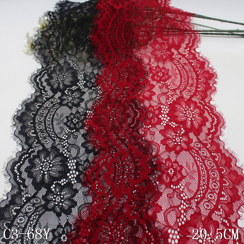 freedombeauty|Two-tone Double-sided Thread Vintage Flower Non-elastic Eyelash Lace Lightweight Soft Underwear Lace Trim