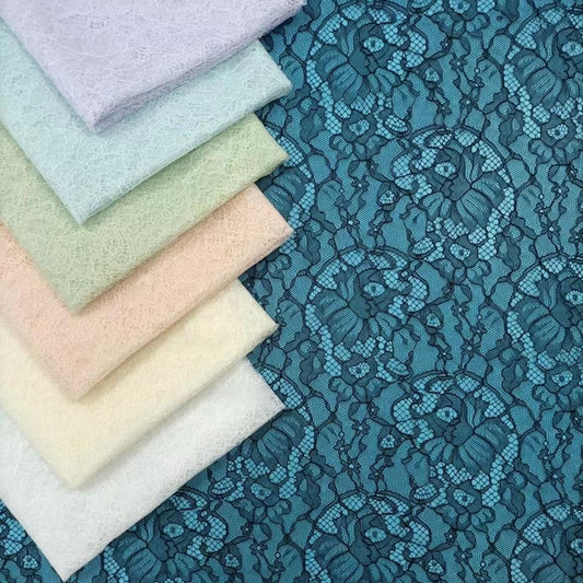 freedombeauty|In Stock Polyester Non-Stretch Lace Fabric Soft Comfortable Clothing Wedding Dress Fashion Women's Lightweight Lace Fabric