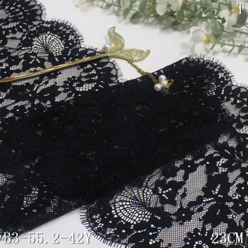 freedombeauty|Multicolor Knitted Double Wave Vintage Floral Non-Elastic Eyelash Clothing Home Textile 22cm Lace Trim DIY Accessories