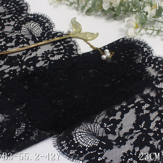 freedombeauty|Multicolor Knitted Double Wave Vintage Floral Non-Elastic Eyelash Clothing Home Textile 22cm Lace Trim DIY Accessories