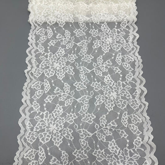 freedombeauty|24cm White Elastic Hollow Lace Trim Clothing Accessories Handmade Collaboration