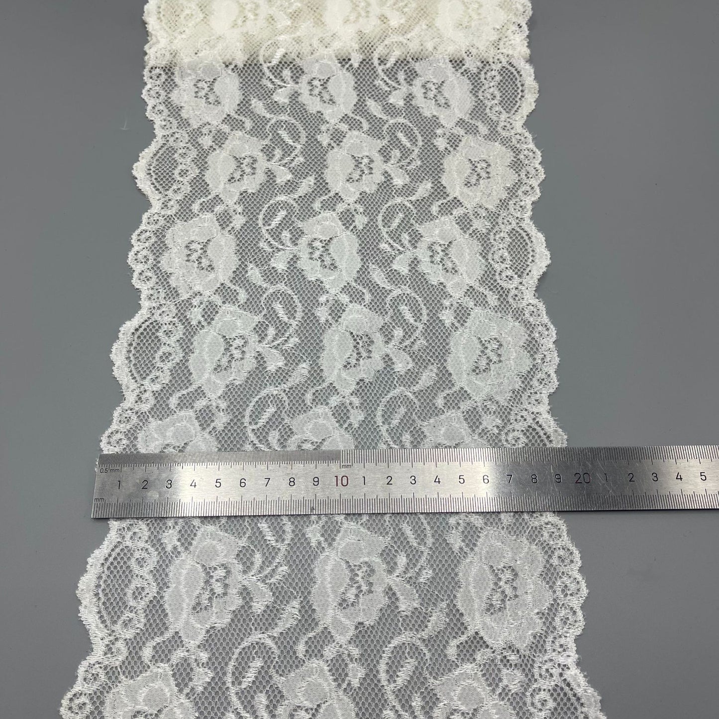 freedombeauty|19CM Wedding Dress Accessories High-Quality White Nylon Elastic Lace Hollow Trim Handmade