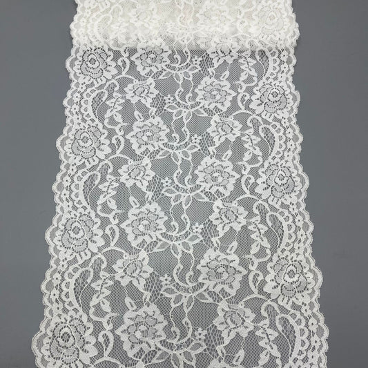 freedombeauty|22CM Lingerie Wedding Dress Lace Trim Accessories White Elastic Lace Nylon Hollow Lace DIY Design