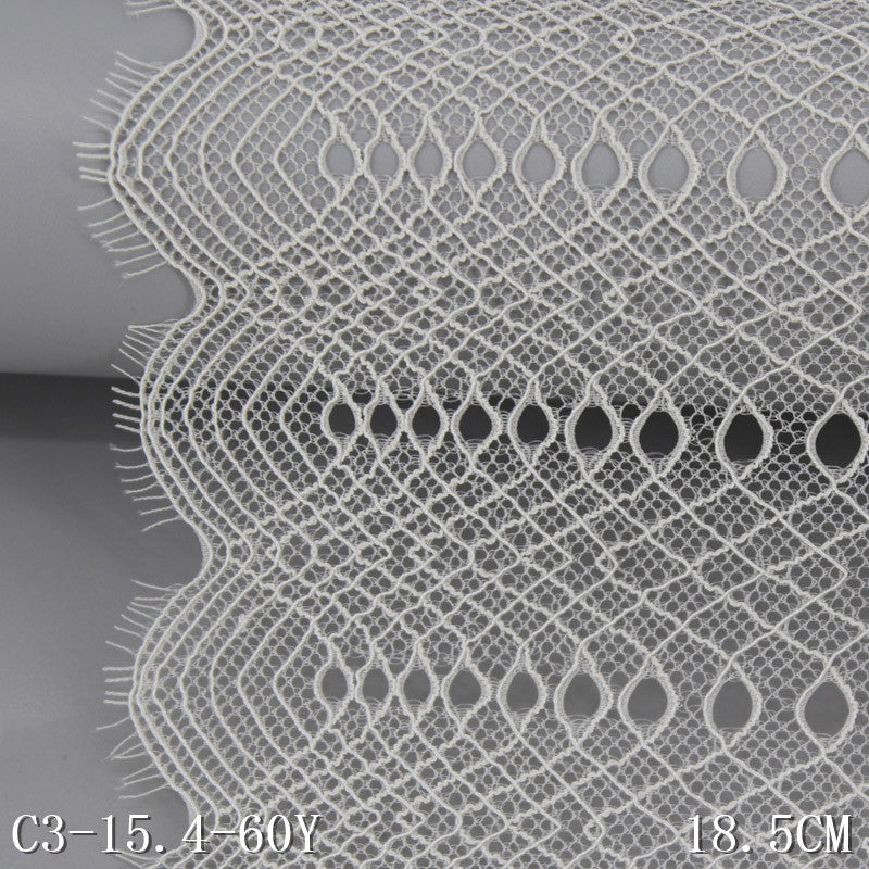 freedombeauty|Eyelash Lace Trim Micro Elastic Double-Sided Shell Wave Middle Hollow Pattern Curtain Lace Accessories