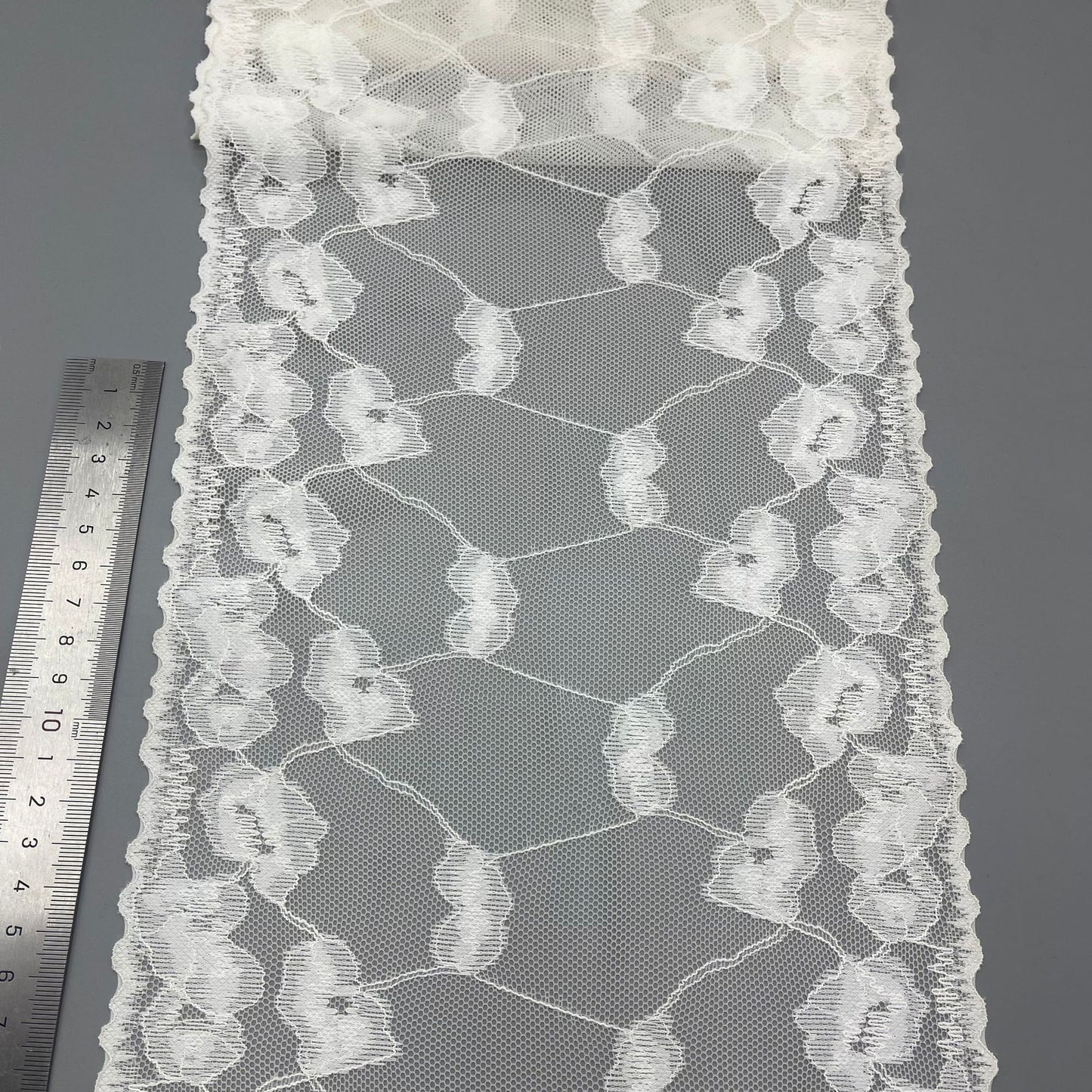 freedombeauty|20CM Lace Trim Large Edge Rose Shape Elastic Lace Dense Design