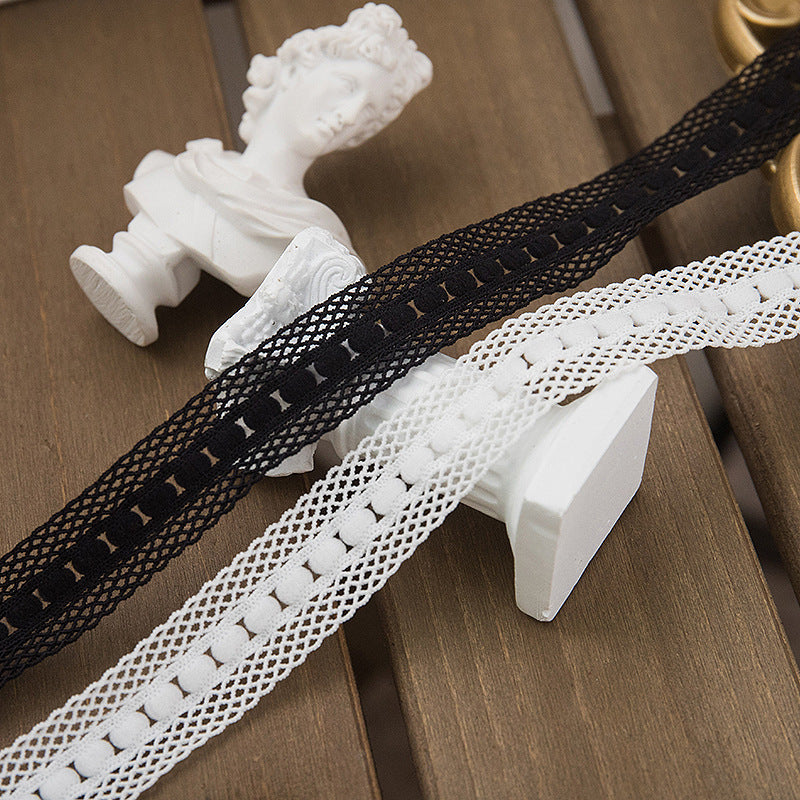 FREEDOMBEAUTY | Manufacturer supplies 2cm grid dot knitted elastic elastic band, clothing accessories decorative webbing black and white spot