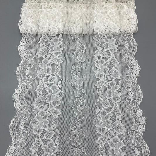 freedombeauty|23CM Nylon Elastic Lace Trim Wedding Dress, Lingerie Accessories DIY Handmade Lace Trim