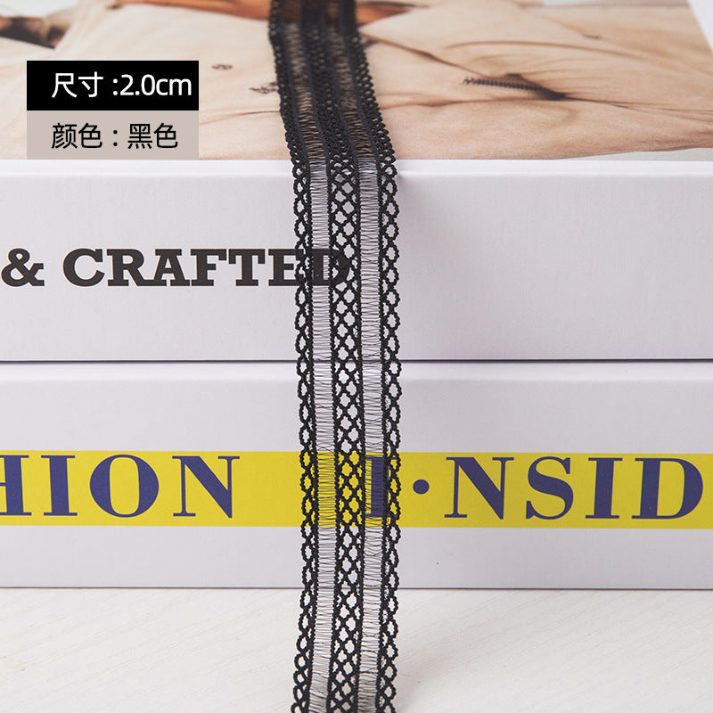 FREEDOMBEAUTY | Manufacturer supplies 2-7 cm soft elastic checkered fish ribbon, clothing women's neckline cuffs waist elastic band
