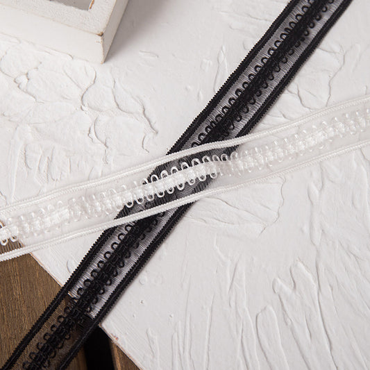 FREEDOMBEAUTY | Manufacturers supply 1.5 cm black and white fine soft nylon knitted dental belts, clothing underwear toy accessories in stock