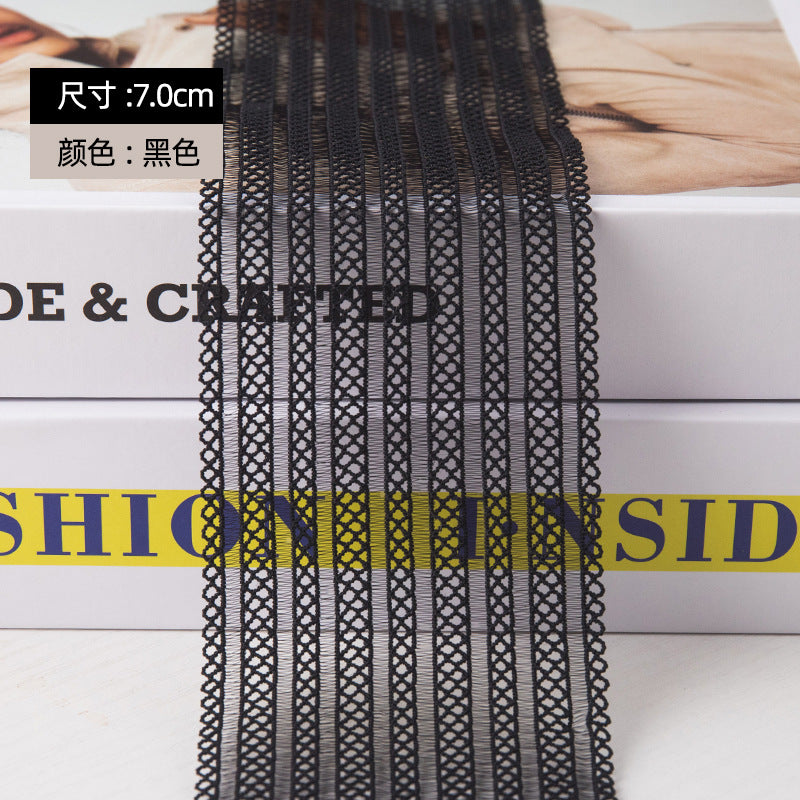 FREEDOMBEAUTY | Manufacturer supplies 2-7 cm soft elastic checkered fish ribbon, clothing women's neckline cuffs waist elastic band