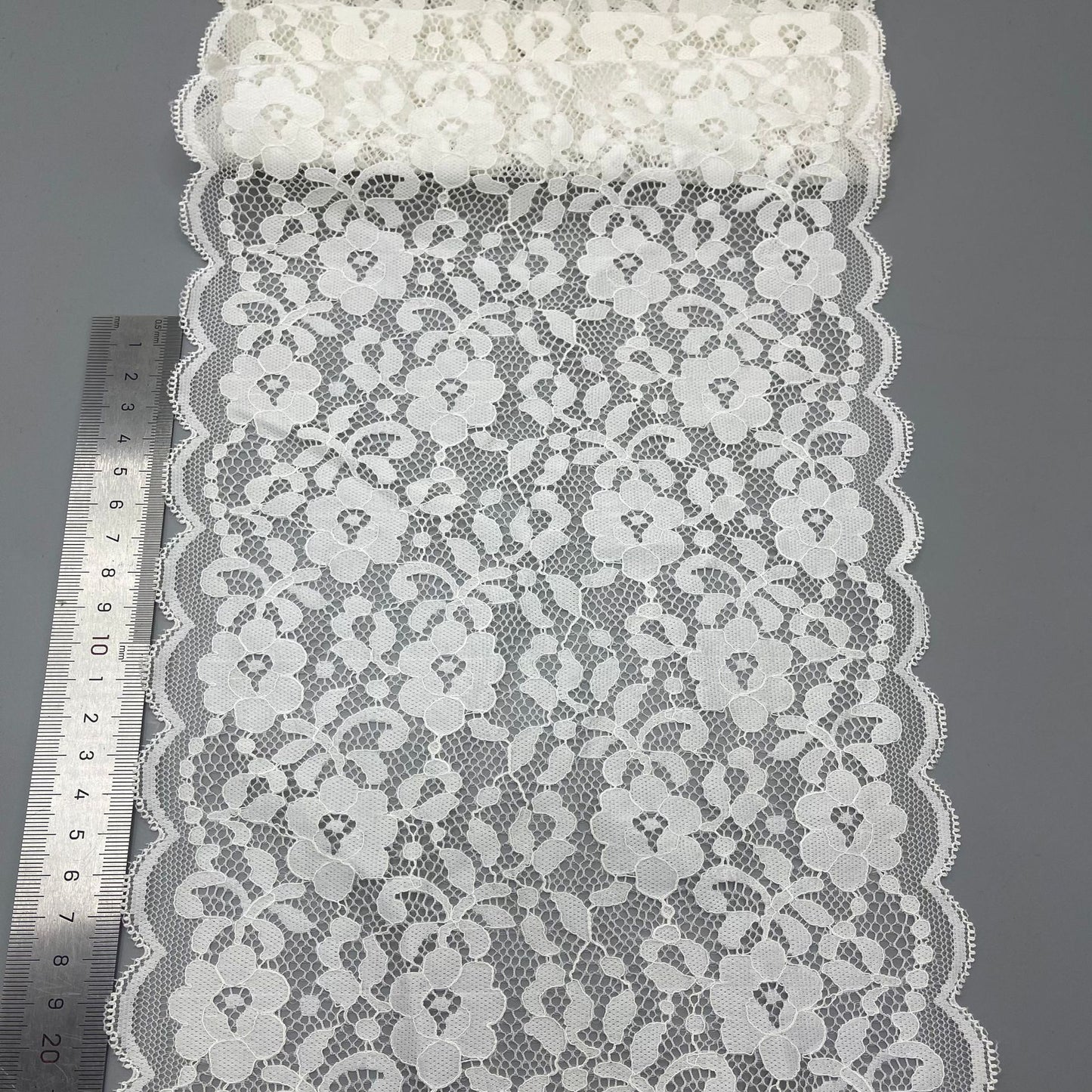 freedombeauty|20cm White Elastic Hollow Lace Trim for Underwear Wedding Dress Nylon Accessories Handmade Decoration