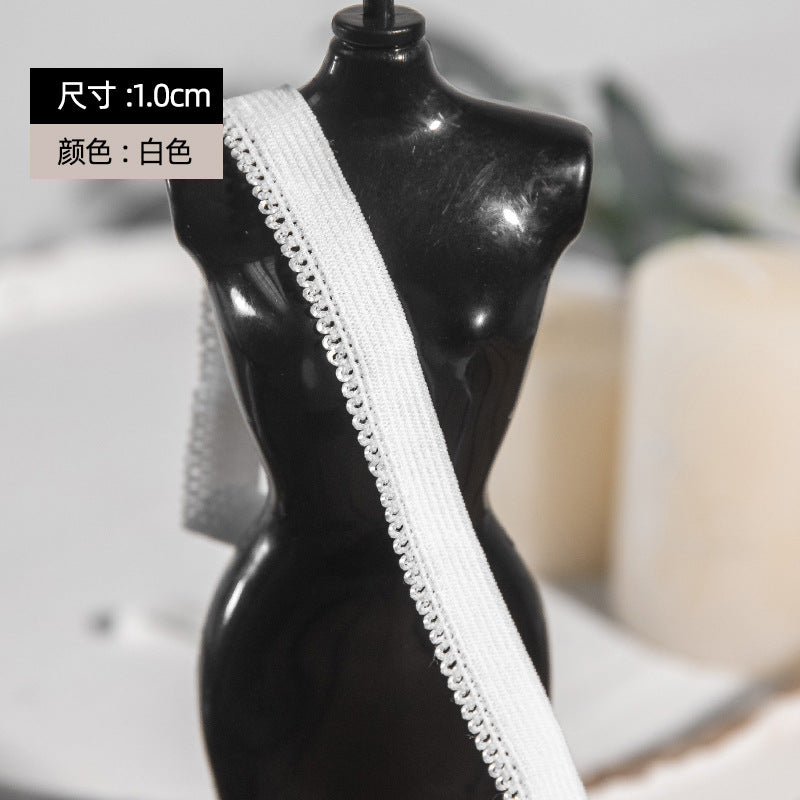 FREEDOMBEAUTY | Manufacturers supply 1.0cm nylon soft elastic elastic band, clothing loungewear underwear webbing, black and white spot