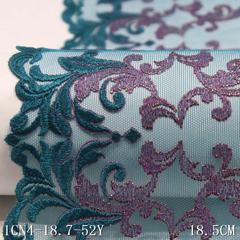 【1pack】-Freedombeauty | Two-Color Mesh Polyester Thread Thorns with Gold Thread Embroidery Lace DIY Accessories Curtain Sofa Cushion Lace