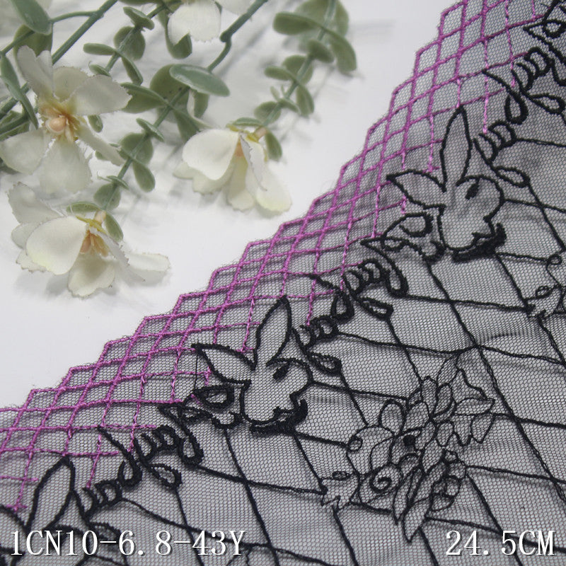 【1pack】-freedombeauty|Black Diamond Mesh Double-Sided Rabbit Mesh Embroidery Lace Trim Clothing Home Textile Lace Trim DIY