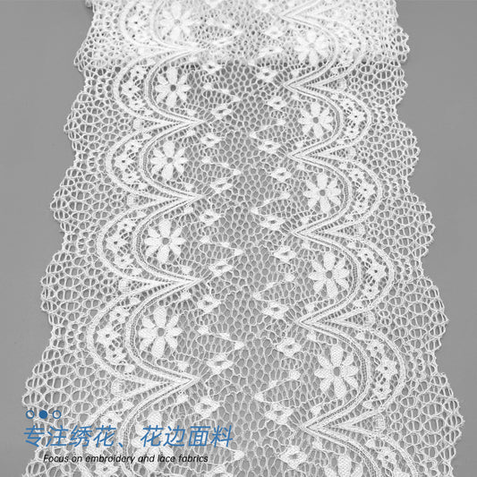 freedombeauty|18cm Elastic Wave Lace Trim Soft Nylon Fine Thread Lace In Stock for Clothing and Lingerie Accessories