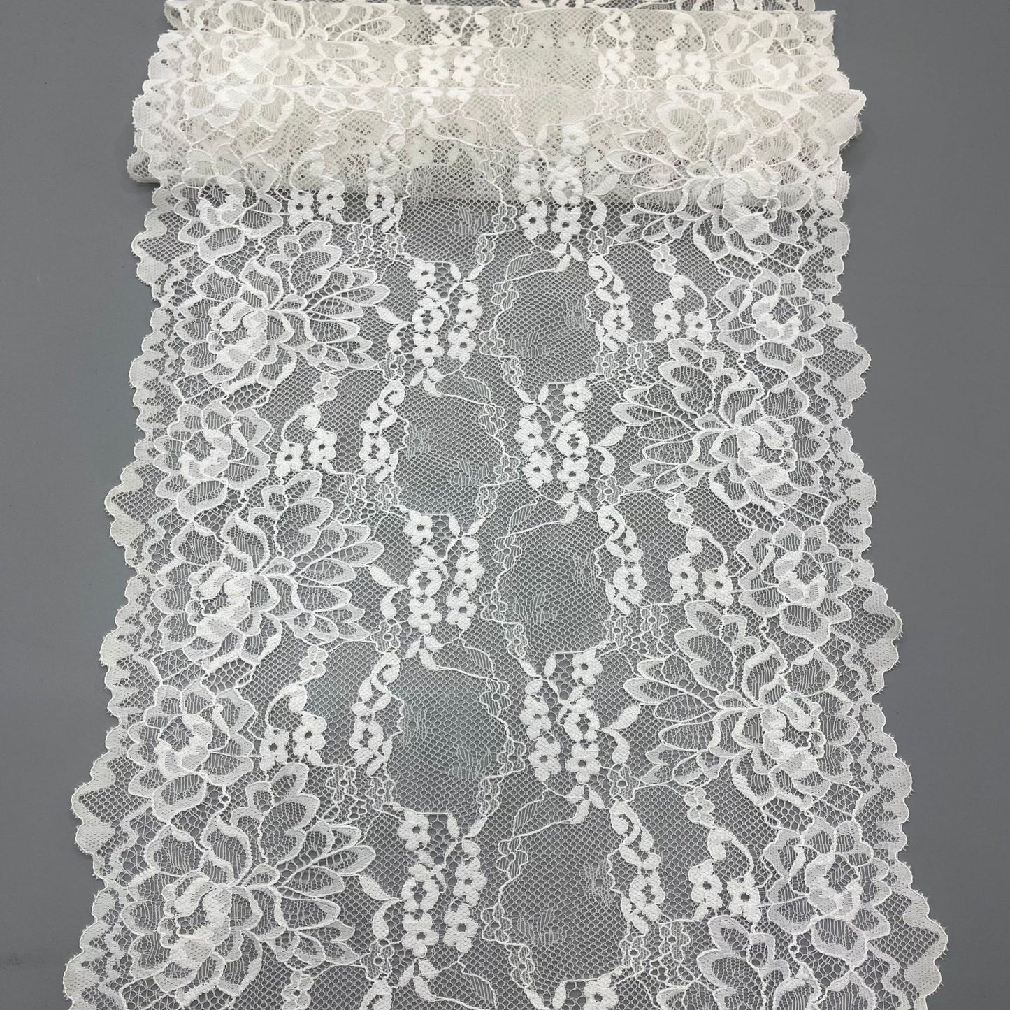 freedombeauty|24cm Wavy Lace Trim DIY Wedding Dress Lingerie Accessories Clothing Decoration Supply