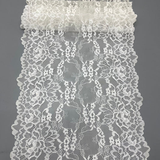 freedombeauty|24cm Wavy Lace Trim DIY Wedding Dress Lingerie Accessories Clothing Decoration Supply