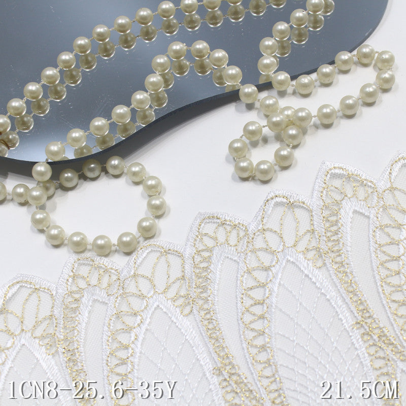 【1pack】-Freedombeauty | Two-Tone Classic Mobius Strip Mesh Embroidery Lace 21cm Clothing Home Textile Lace Accessories