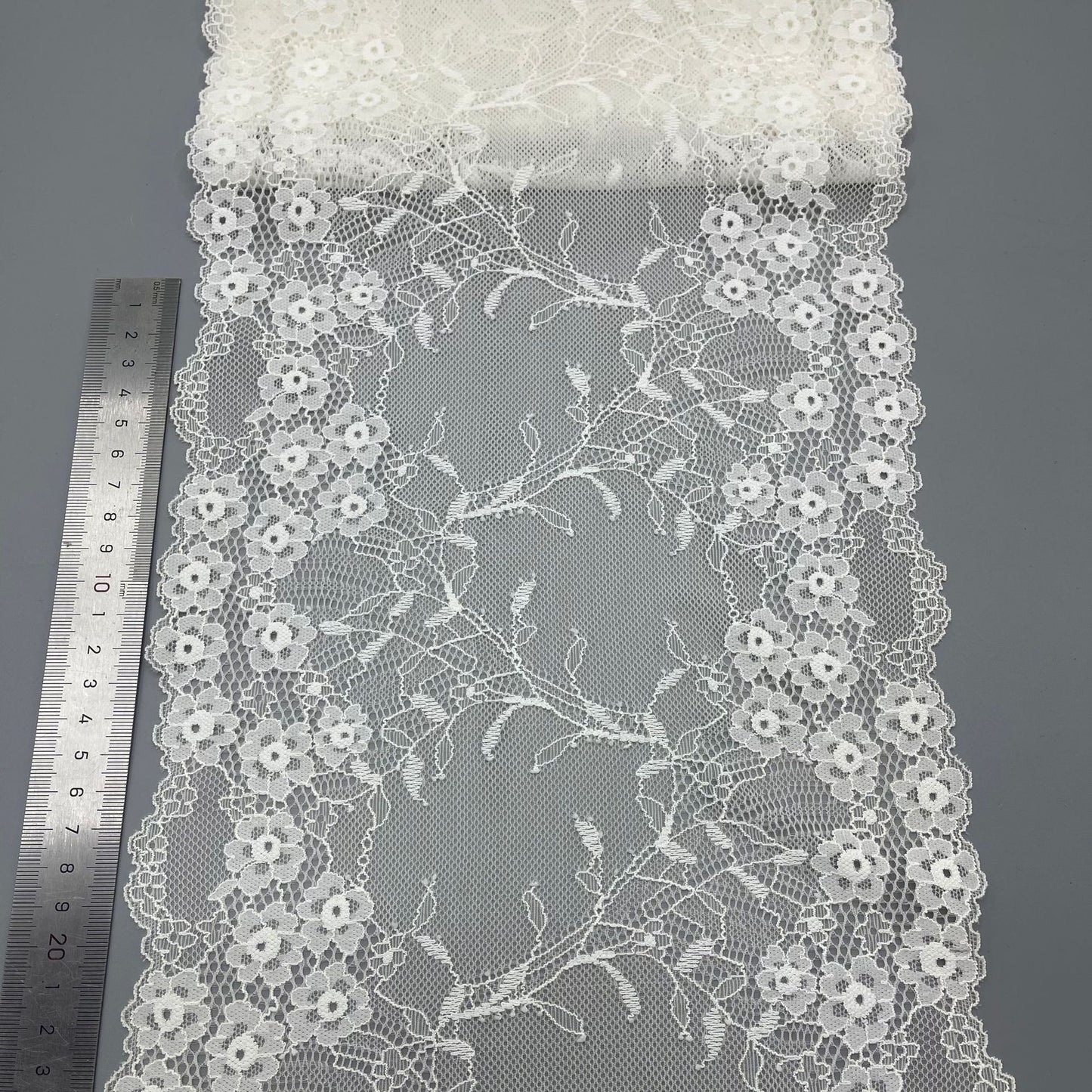 freedombeauty|23CM Lace Trim DIY Handmade Lingerie Wide Lace Trim Accessories Wavy Hem Wedding Dress Decoration