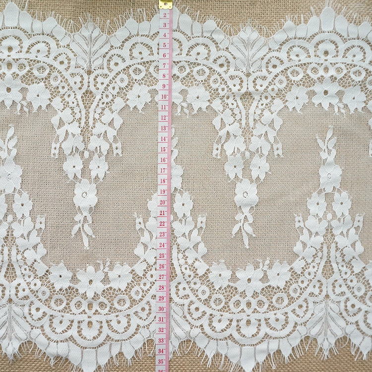 FREEDOMBEAUTY | 34cm hot-selling lace eyelash lace, clothing accessories lace, manufacturer spot wavy lace embroidery edge