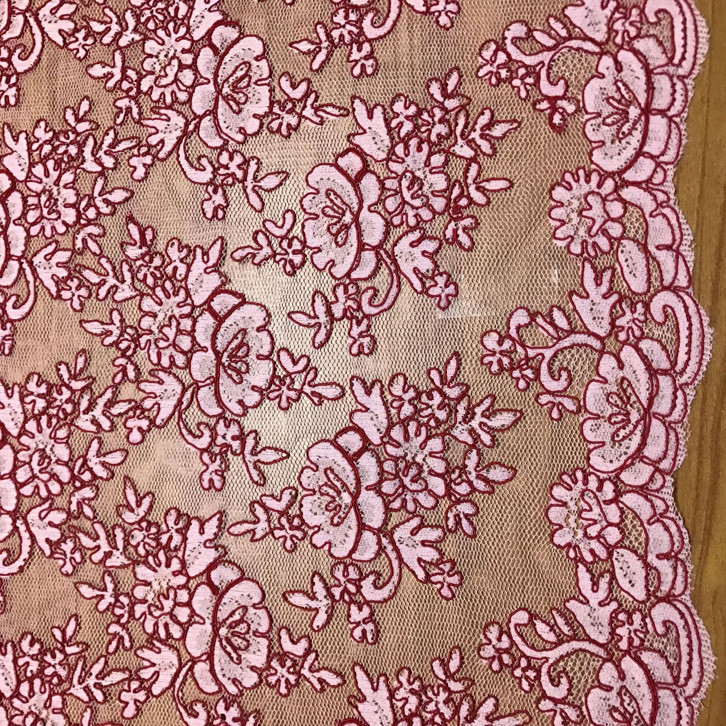 Freedombeauty | Contrast Color Concave Computer Embroidery Car Bone Thread Lace Fabric Bottom Cloth Bone Thread Optional