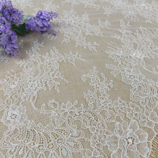 FREEDOMBEAUTY | Width 150cm Manufacturer spot eyelash lace, lace fabric, wedding accessories, nylon lace