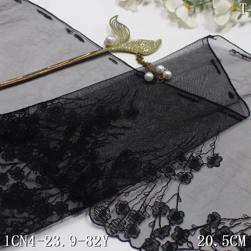 【1pack】-freedombeauty|Multicolor Mesh Ancient Style Small Flower Lightweight Embroidered Lace 20cm Traditional Hanfu Lace Trim DIY Accessories