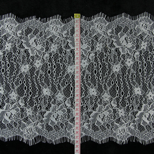 FREEDOMBEAUTY | New 28cm eyelash lace, small flower with bubble French lace wedding fabric curtain lace