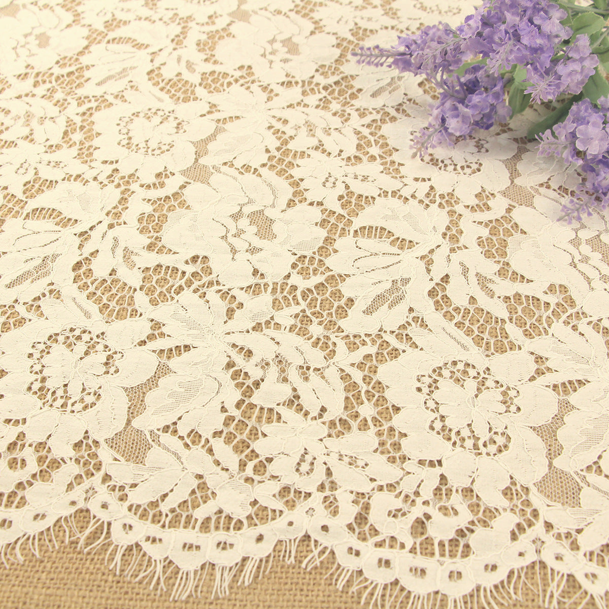 FREEDOMBEAUTY | 65cm High quality fabric eyelashes, composite thick quality brocade eyelash lace fabric, dress wedding dress eyelash lace
