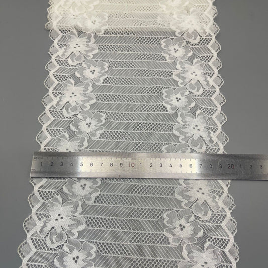 freedombeauty|20CM Nylon Wedding Dress Lace White Elastic Lace Hollow Design Accessories DIY Lace