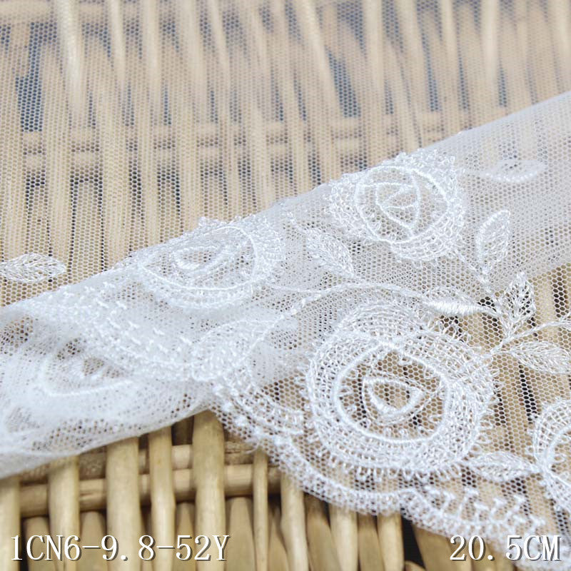 【1pack】-freedombeauty|Three-Color Mesh Polyester Ribbon Trumpet Flower Embroidery Trim Accessories Curtain Underwear Hair Accessories Trim