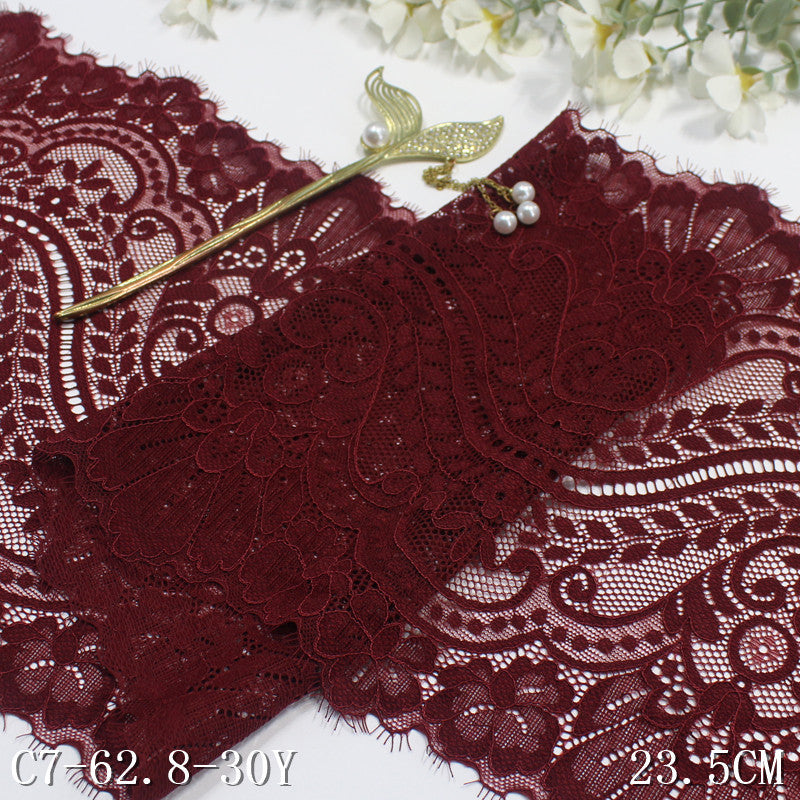 freedombeauty|Multicolor French Classical Floral Texture Elastic Eyelash 23cm Clothing Home Textile Lace Trim DIY