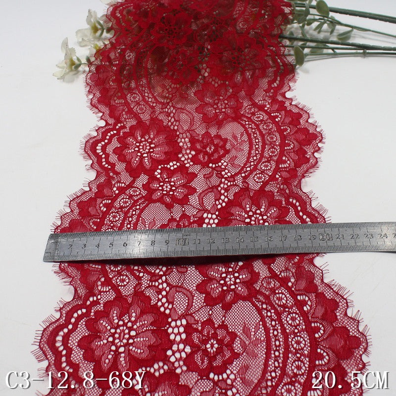 freedombeauty|Two-tone Double-sided Thread Vintage Flower Non-elastic Eyelash Lace Lightweight Soft Underwear Lace Trim