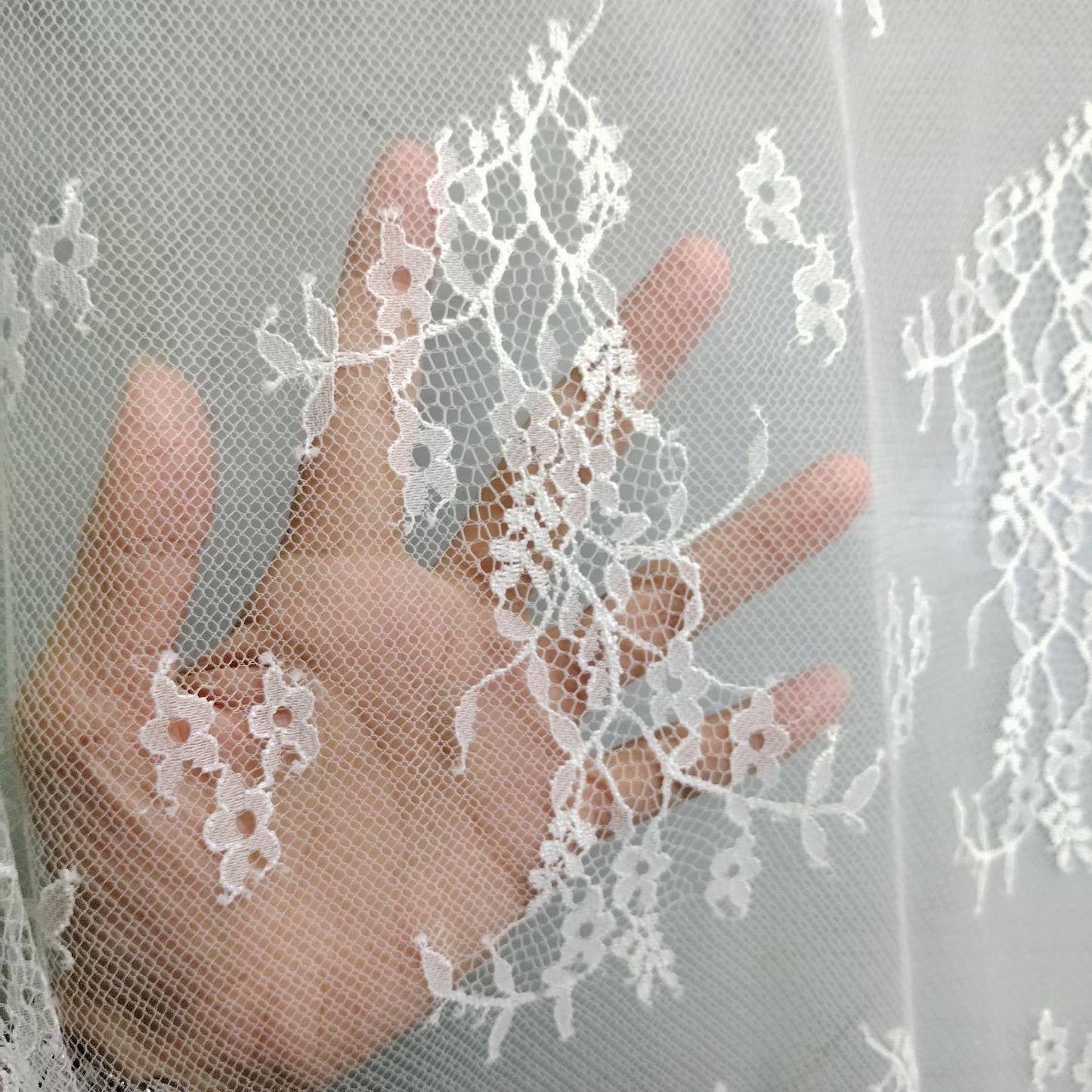 freedombeauty|Non-Elastic Cotton Lace Fabric with Cut Threads, Floral Hollow Mesh Clothing Accessories, Underwear Composite Children's Wear
