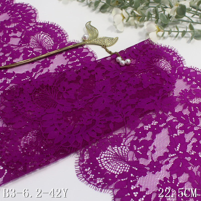 freedombeauty|Multicolor Knitted Double Wave Vintage Floral Non-Elastic Eyelash Clothing Home Textile 22cm Lace Trim DIY Accessories