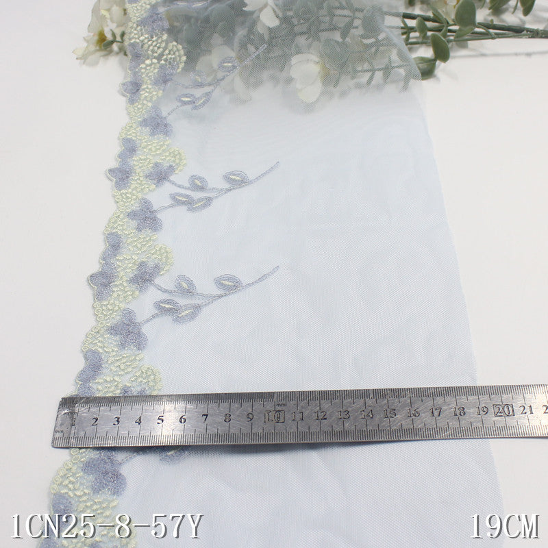 【1pack】-freedombeauty|Two-Color Mesh Single-Sided Pastoral Style Leaf Embroidery Lace Trim Curtain Sofa Cushion Lace Trim DIY Accessories