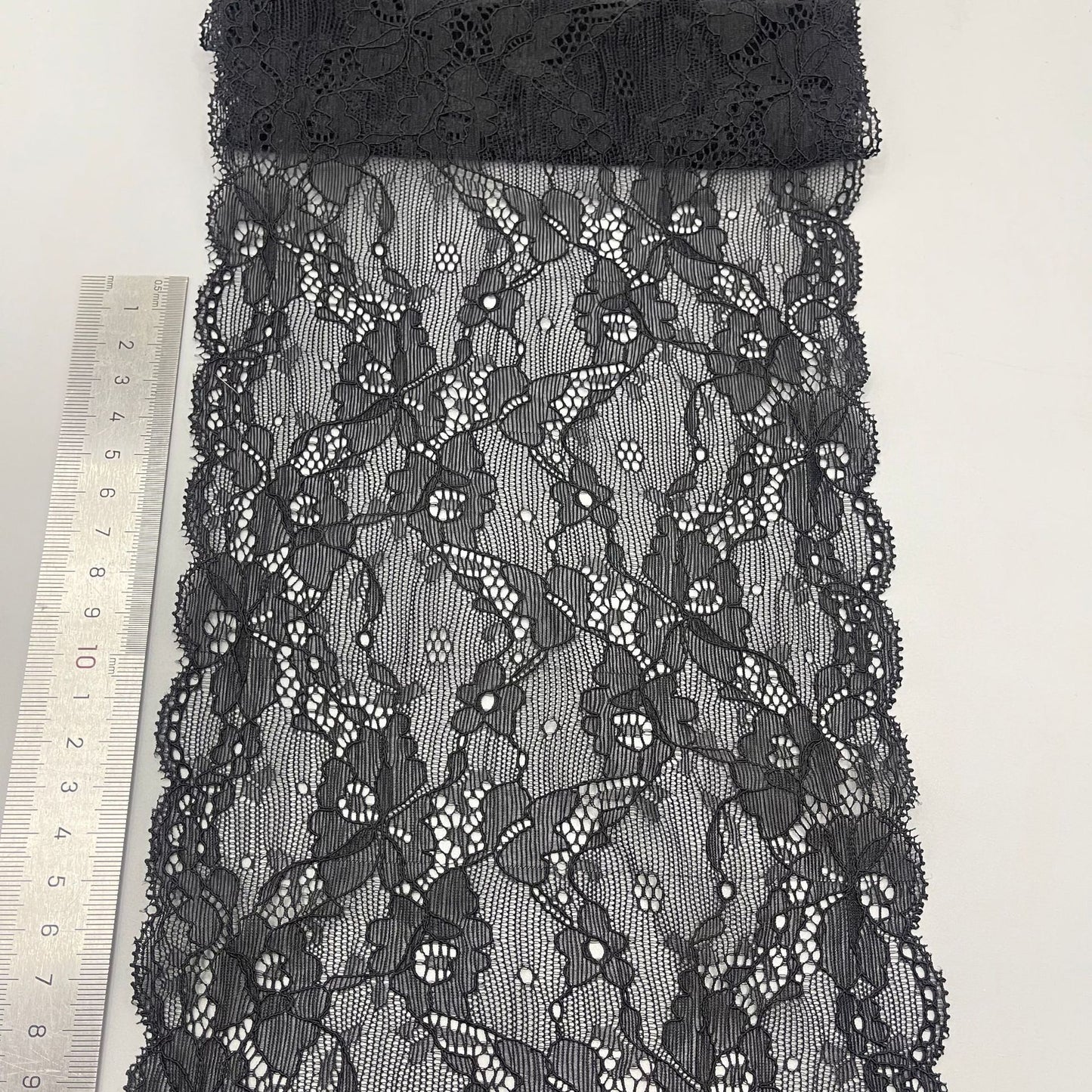 freedombeauty|17CM Black Lace Trim Fashionable High-Quality Large Lace Elastic Trim Clothing